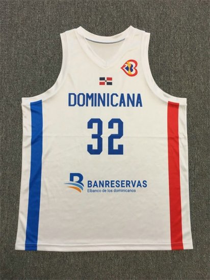 NBA Antony Towns 32 Team Dominicana Basketball Maillot blanc imprimé